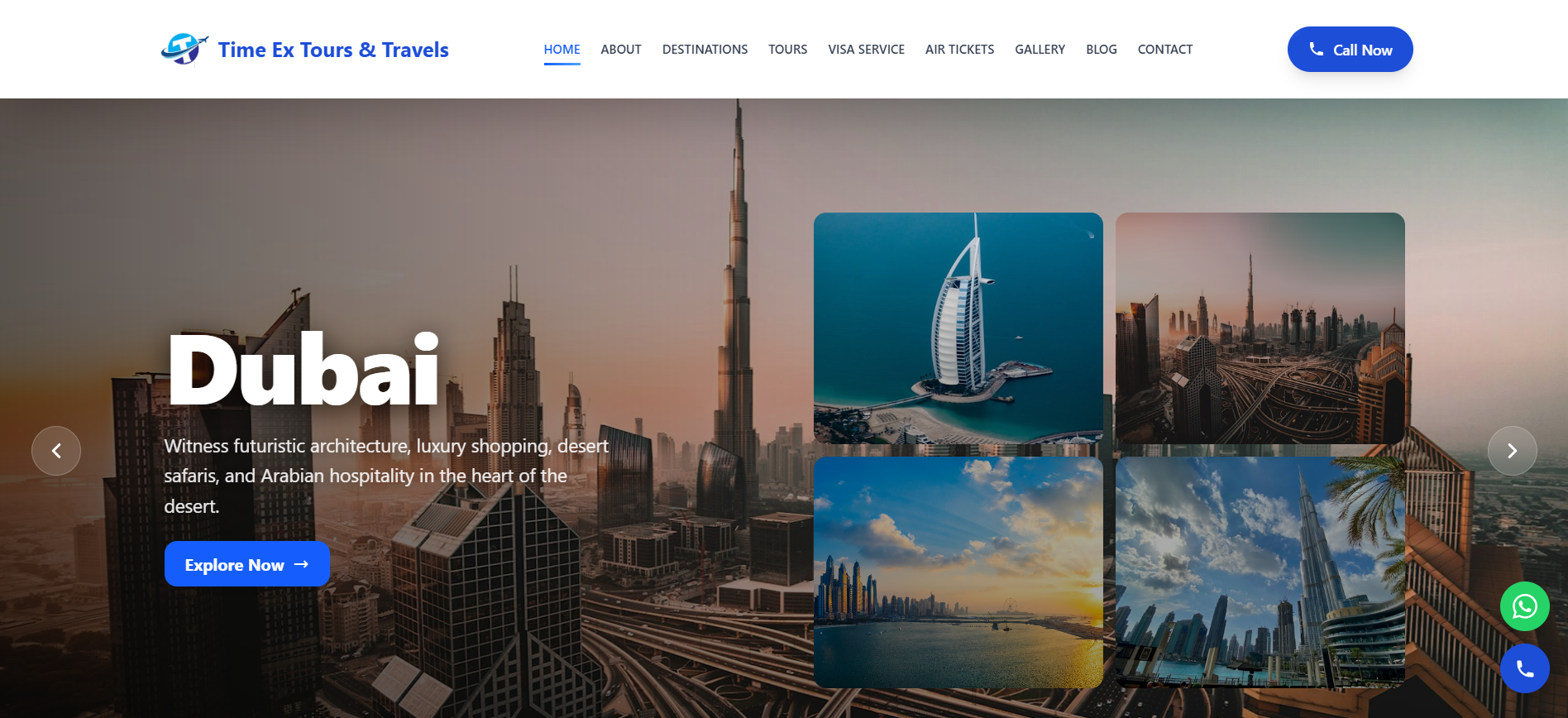 Time Ex Tours & Travels homepage